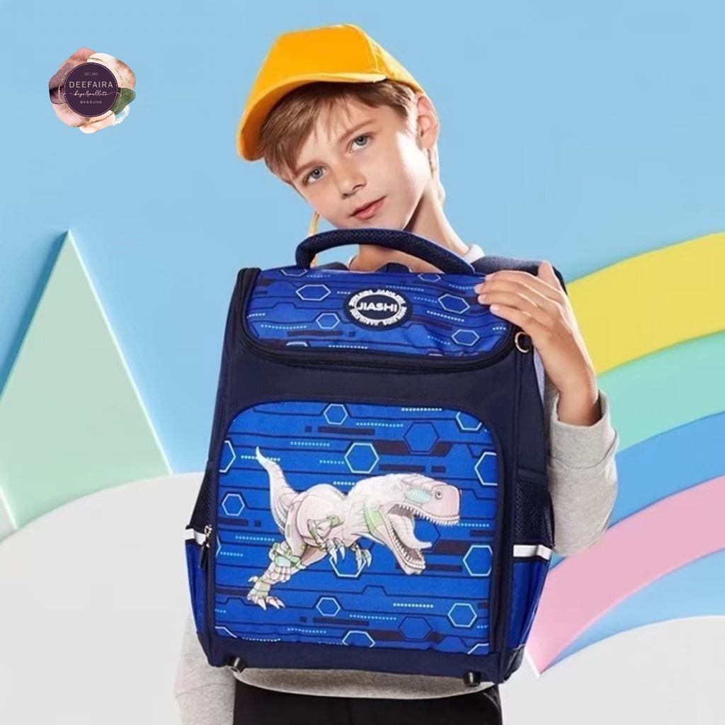 Tas Ransel Sekolah Anak Laki Laki Model T1rex Mesin Gr1 Free Botol Minum Untuk Tk Dan Sd