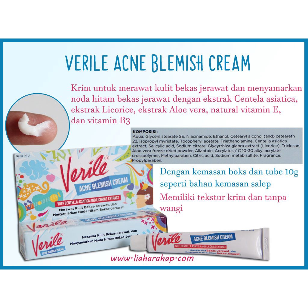 VERILE ACNE BLEMISH CREAM 10g - Perwatan bekas Jerawat