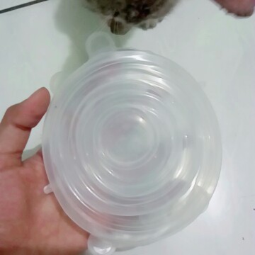 6pcs/set Penutup Wadah Makanan Dengan Bahan Silikon Elastis Dapat Digunakan Kembali