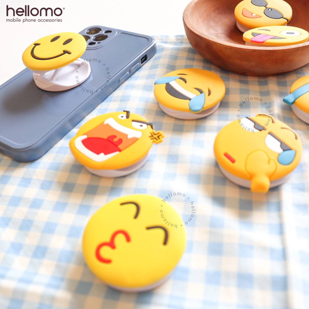 Griptok Ring 3D Smile Phone Grip Holder Universal Grip Tok Hp Emoticon