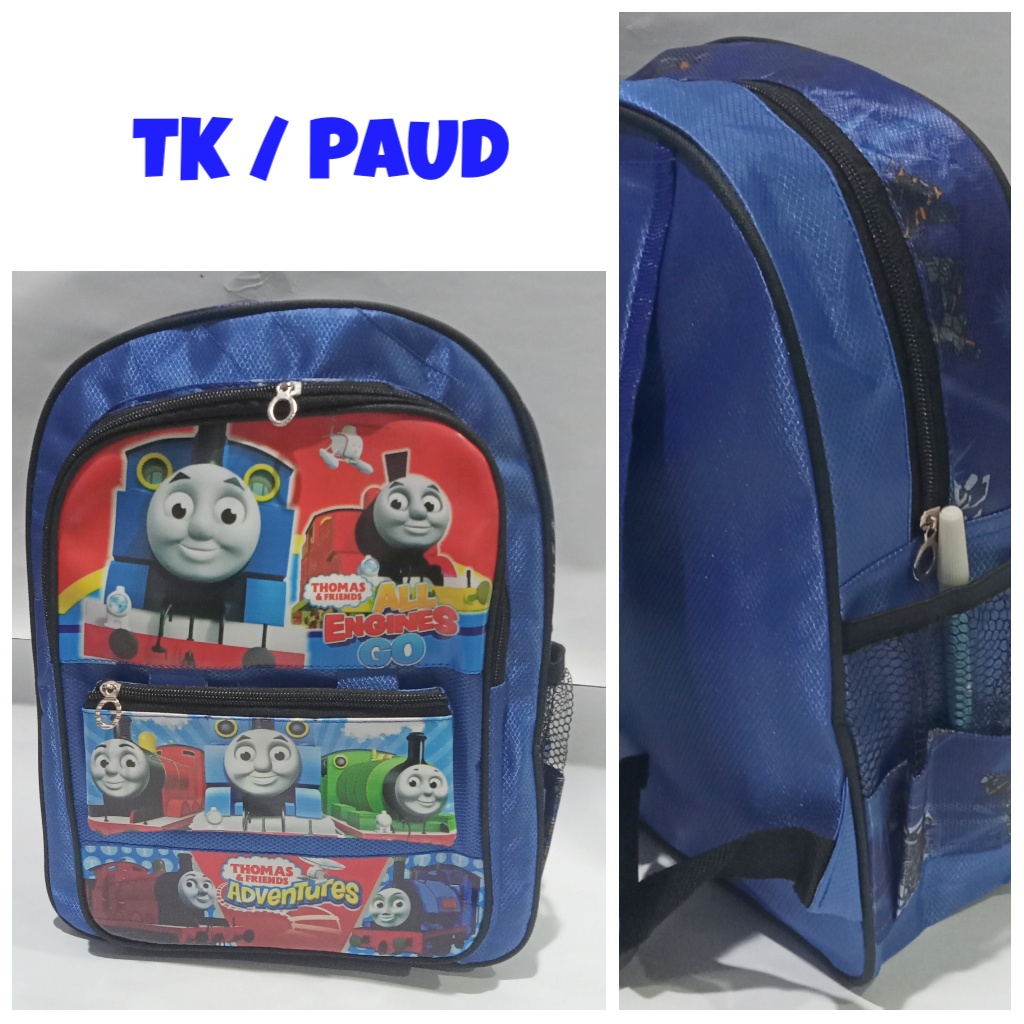 Tas punggung ransel kereta api (train) Thomas and Friends yang lucu gaya si anak kecil sekolah bawa 