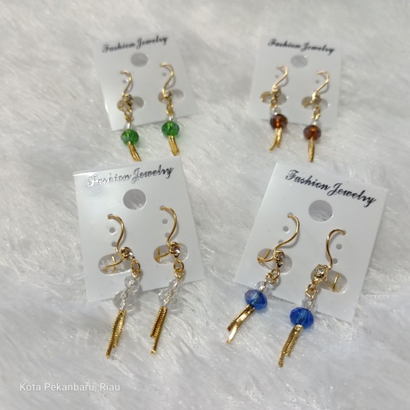 Giwang / Anting Sepuh Emas Anting KRISTAL Fashion Wanita