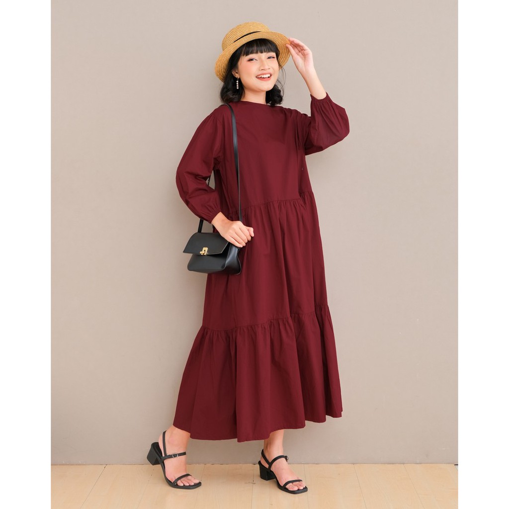 Myrubylicious DOTTY MAXI DRESS KODE 6183-MAROON