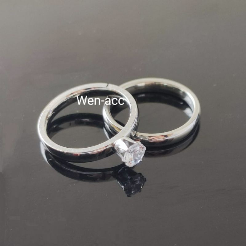 Cincin Couple Pasangan Cincin Nikah/Cincin Tunangan Pria dan Wanita Bahan Titanium