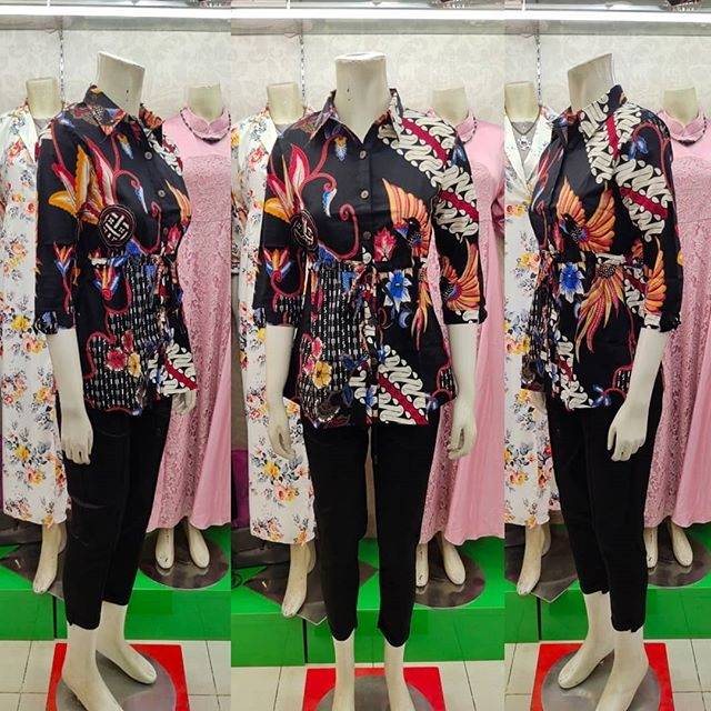 ⭐blus atasan wanita.motif batik⭐foto n video asli dari toko