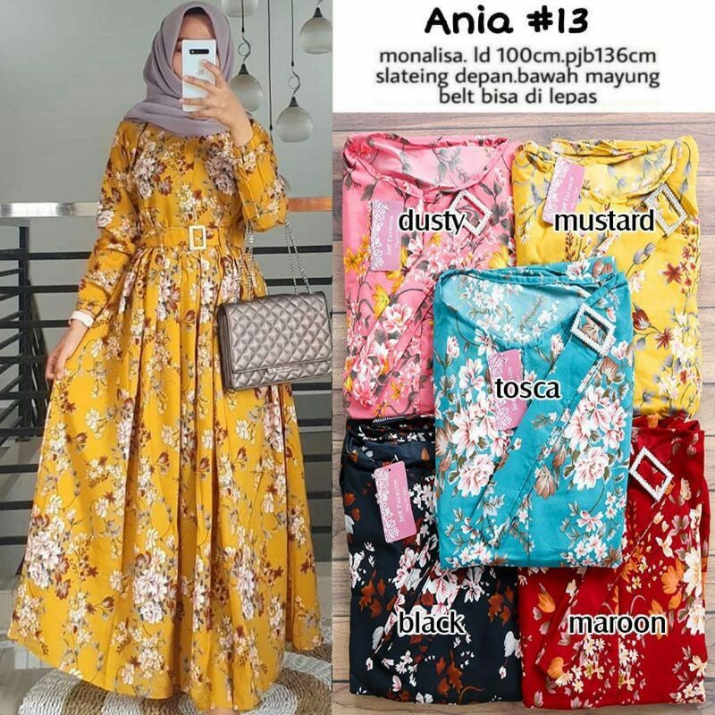 GAMIS MONALISA PREMIUM / kLOK GAMIS PREMIUM / DRES WANITA KEKINIAN