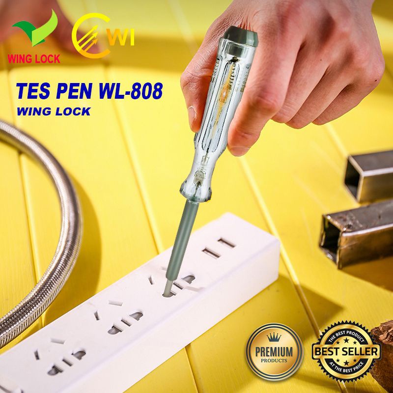 Testpen Gantung Abu-abu Wing Lock / Obeng Tespen WL-808