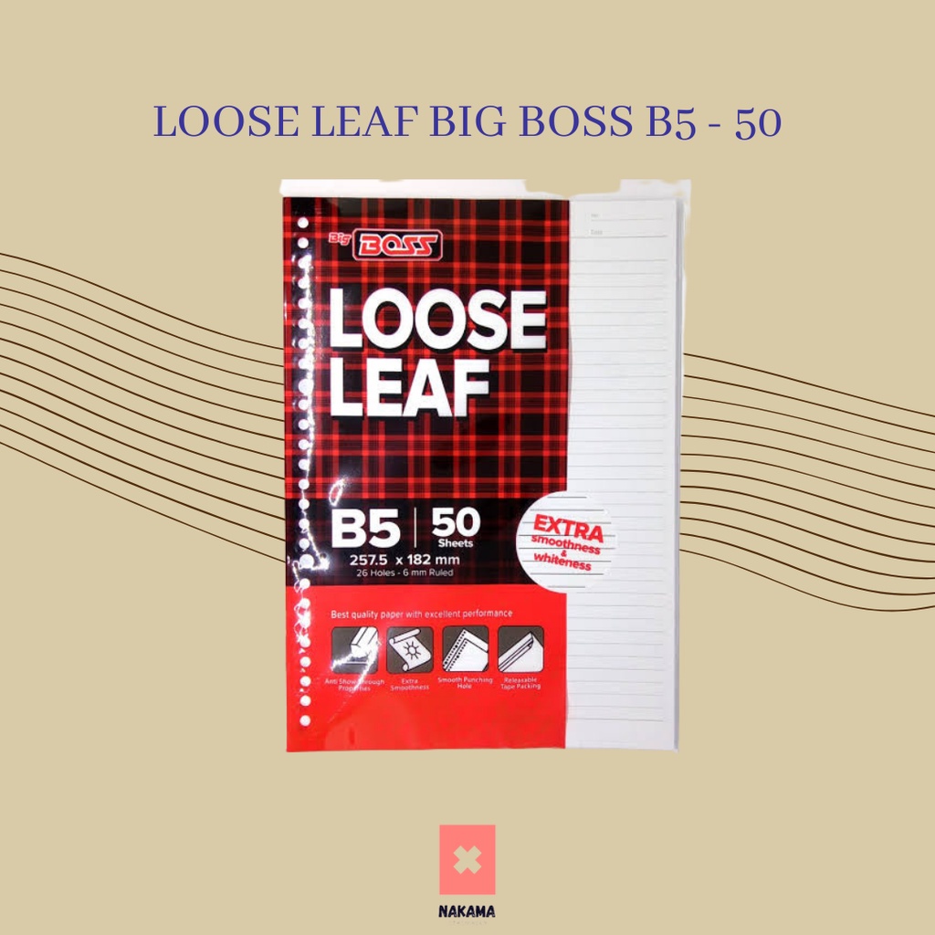 

Kertas binder Loose Leaf Isi Binder B5 Garis Isi 50 Big Boss