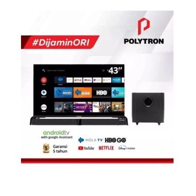 AndroidTv 43inch Polytron SmartTv Digital soundbar (will kota cirebon)