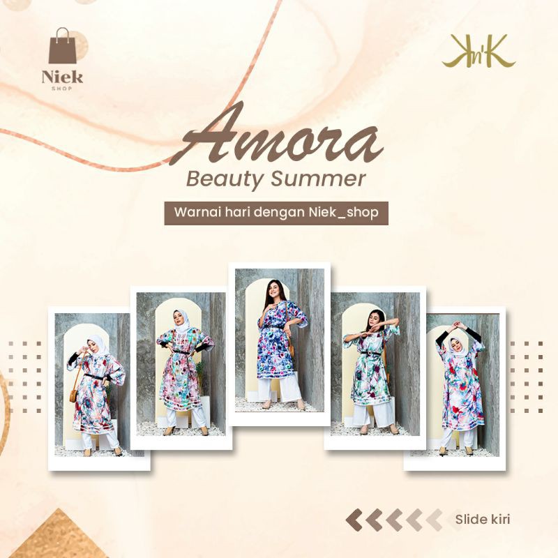 AMORA beauty summer midi dress vintage etnik homeydress kekinian