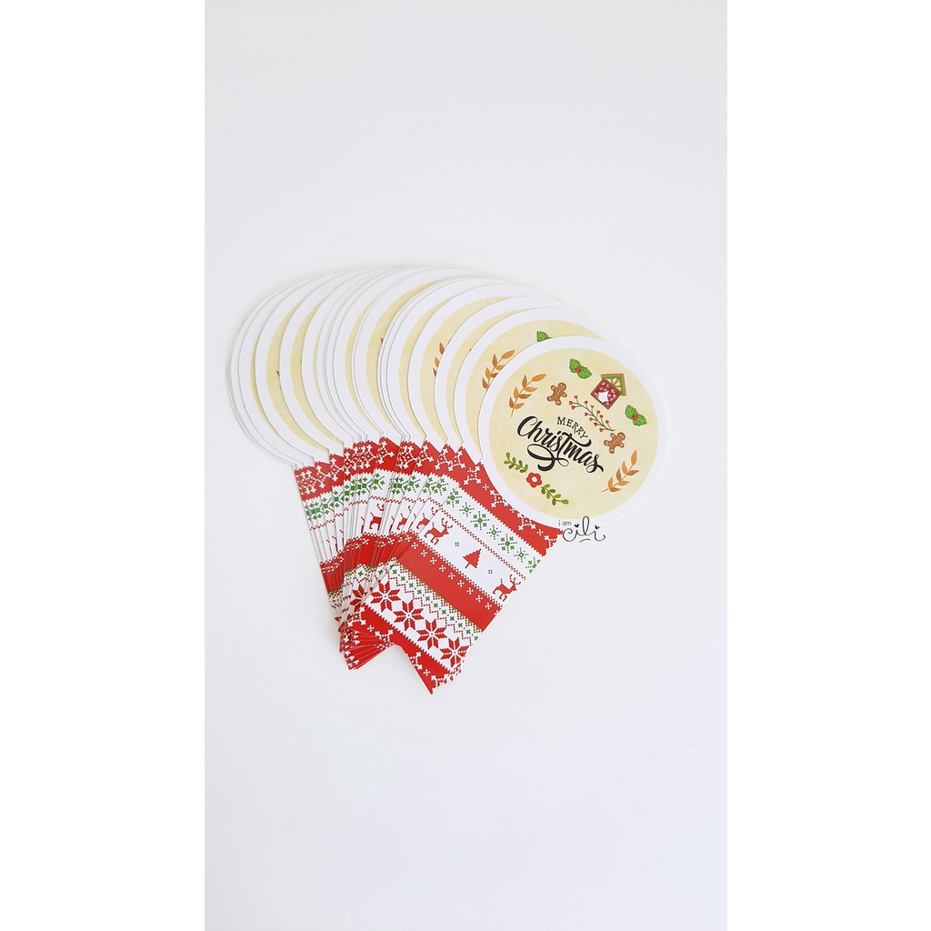 

(SC023/SC024) stiker toples kue kering natal merry christmas Yellow