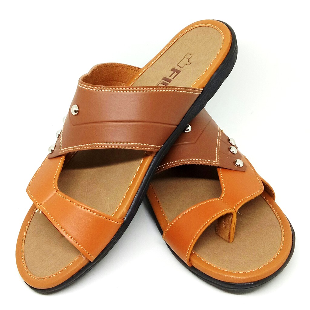 FIURI - Sandal Jempol Moka - Sandal Pria - Sandal Casual - Sandal Pria Kulit - Sandal Pria Dewasa