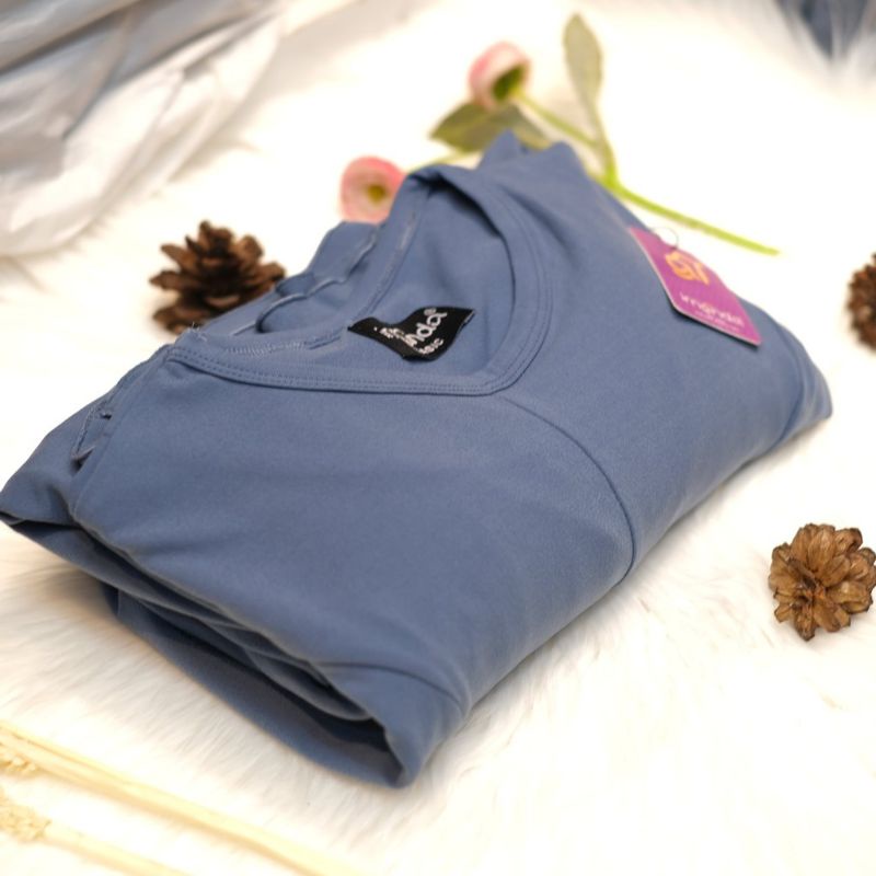 [Irnanda] Gamis Dress Diamond Umbrella Payung Bahan Jersey Diamond Premium Best Seller-Blue