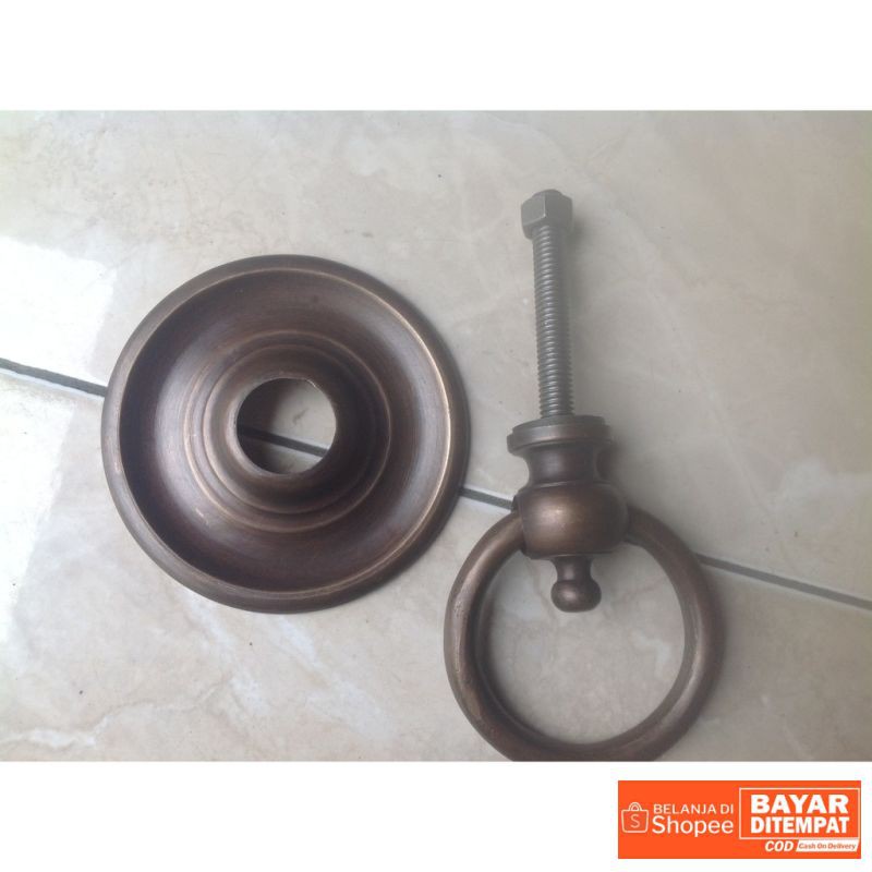 Handle / ring pull / tarikan pintu gebyok kuningan antik GBY 066 Termurah