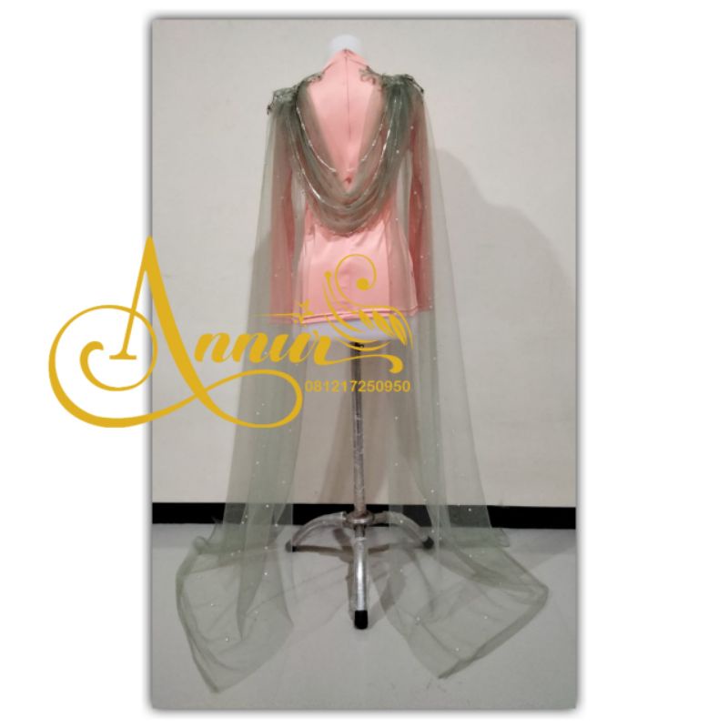 set sayap bahu & belakang payet 150 cm / sayap payet kebaya
