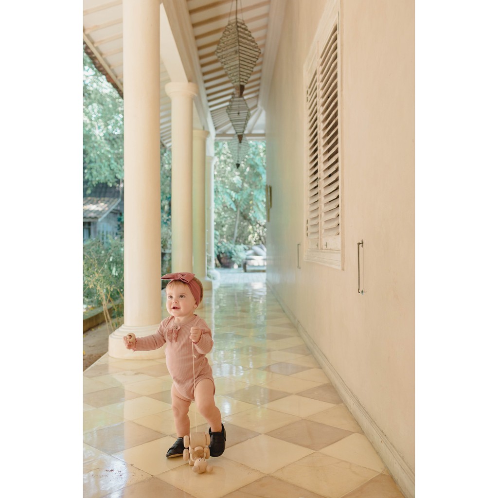 Bohopanna Long Kimi Bodysuit GIngerbread 18-24m/Bohobaby Jumper Anak Bayi Onesie Ruffle Lengan Panjang-4