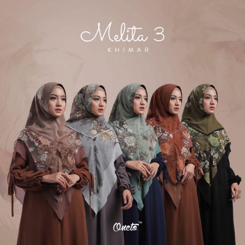 [Original oneto] Khimar ceruty motif Mix ceruty polos