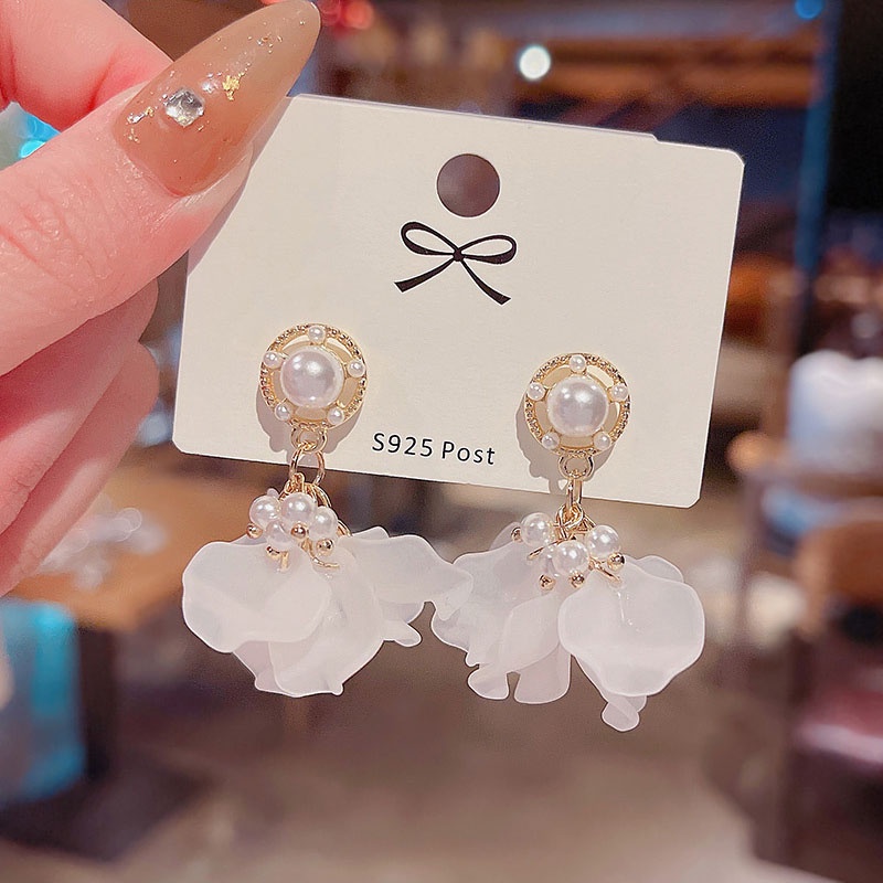 Shuling S925 silver needle Korean version Small Cabbage Earrings Super Cute Flower Earrings Female Ear Jewelry