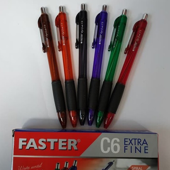 

Pulpen Faster C6 Tinta Hitam Mata Pena 0,5mm Extra Fine Pen
