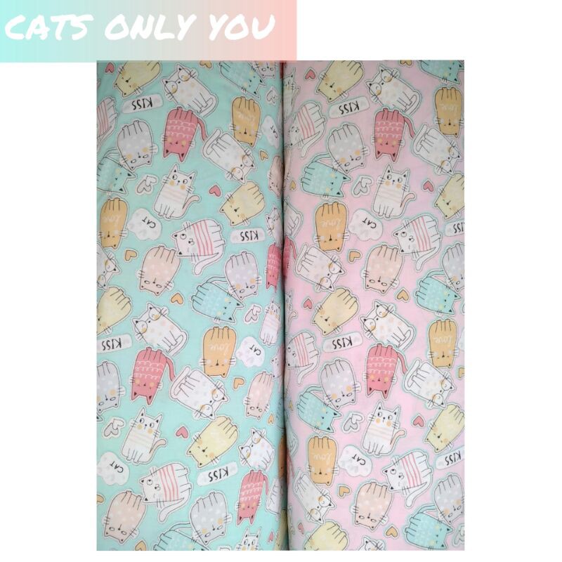 Kain Sprei Katun Lokal Murah Motif Cats Only You