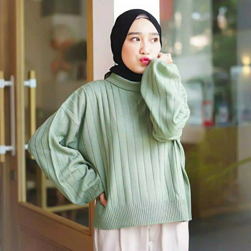 DISCON !!! JOVANCA RAJUT OVERSIZE / TURTLENECK KNITWEAR ARSYILLA PUFFY / RAJUT ATSAN