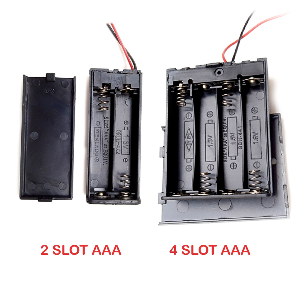 Battery Holder Case AAA Box Kotak Plus Kabel Tutup Dan Tombol ON OF