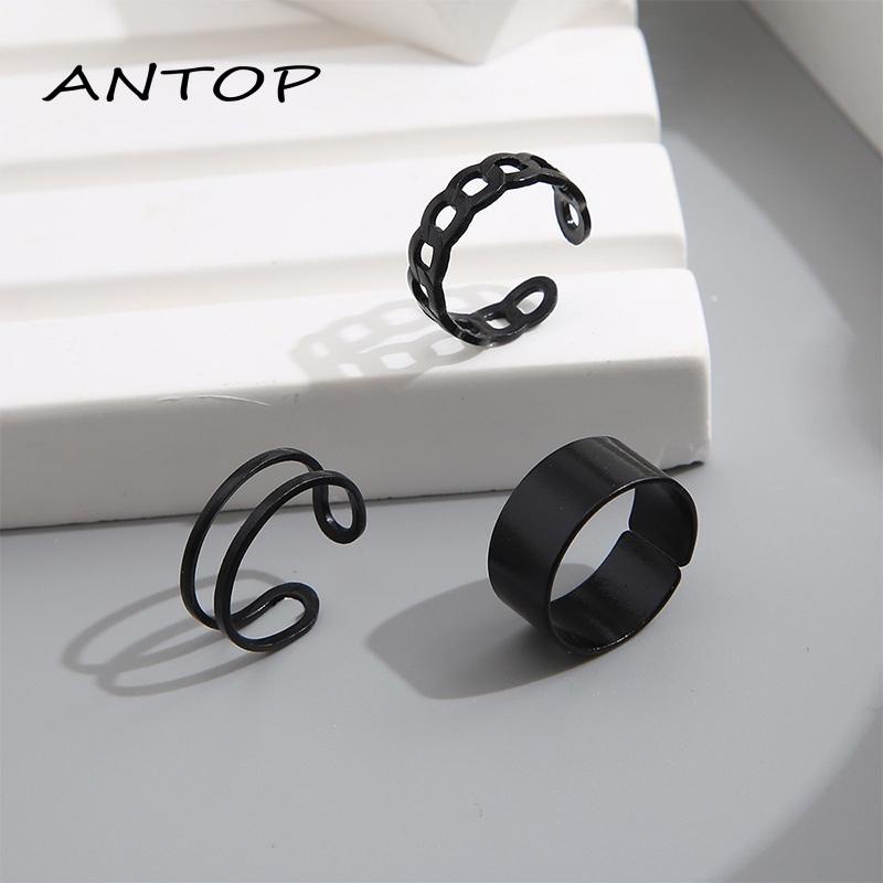 3pcs / Set Cincin Jari Knuckle Gaya Vintage Punk Hip-Hop Korea Untuk Pria Dan Wanita