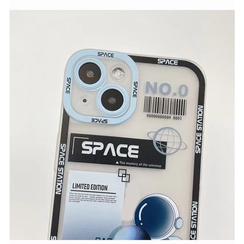 Soft Case TPU Transparan Motif Astronot Untuk Iphone 13 Pro Max / 12 / 11 / XS / XR / X / 8 / 7 / 6 Plus Mini SE 2020