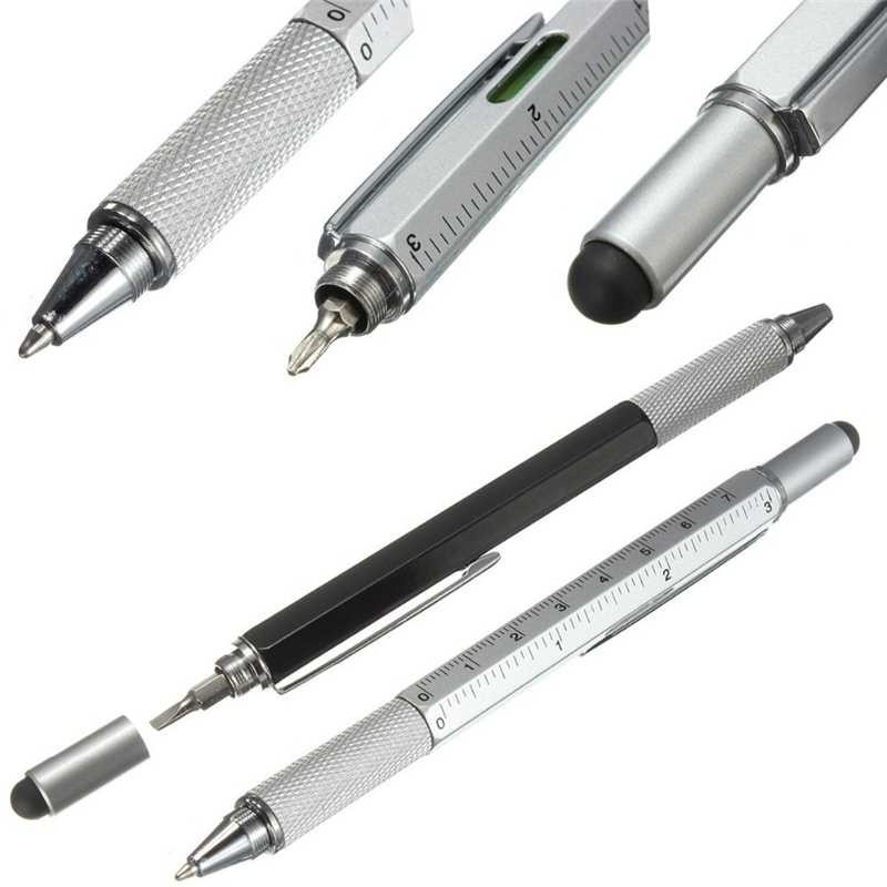 Pen Tablet Terbaru Pena Multifungsi Stylus+Penggaris+Level+Obeng Lengkap Pulpen Serbaguna Murah