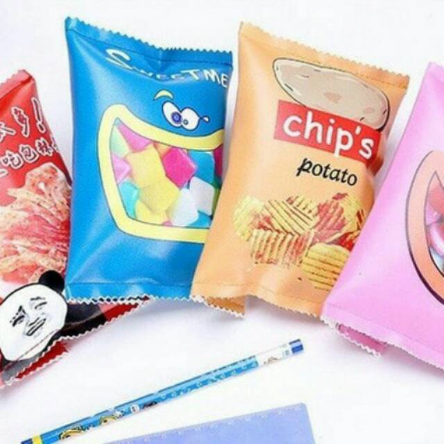 

Snack pouch - tempat penyimpanan pensil atau uang bentuk snack