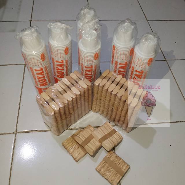 Cup Dan Sendok Es krim - 1 paket