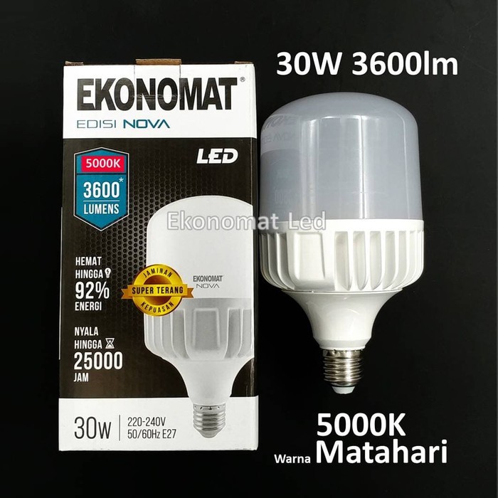Lampu LED Ekonomat NOVA 30Watt Warna Matahari 5000K 30w Capsul Kapsul