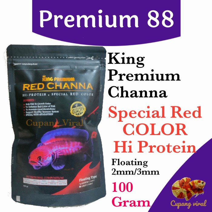 PREMIUM 88 - Pelet Channa King Premium Channa Floating 100 Gram