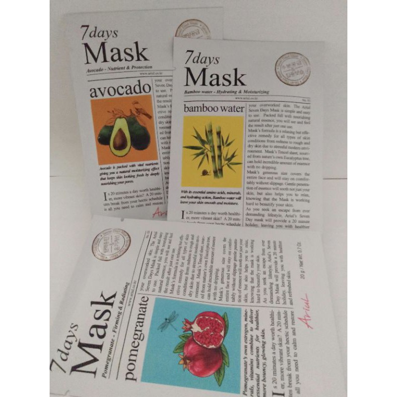 Ariula 7 days mask by Sociolla