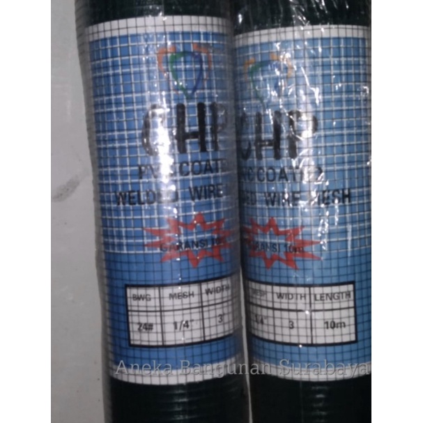 Kawat loket PVC hijau kawat ram ayakan 1/4” 1/2” kandang ayam burung