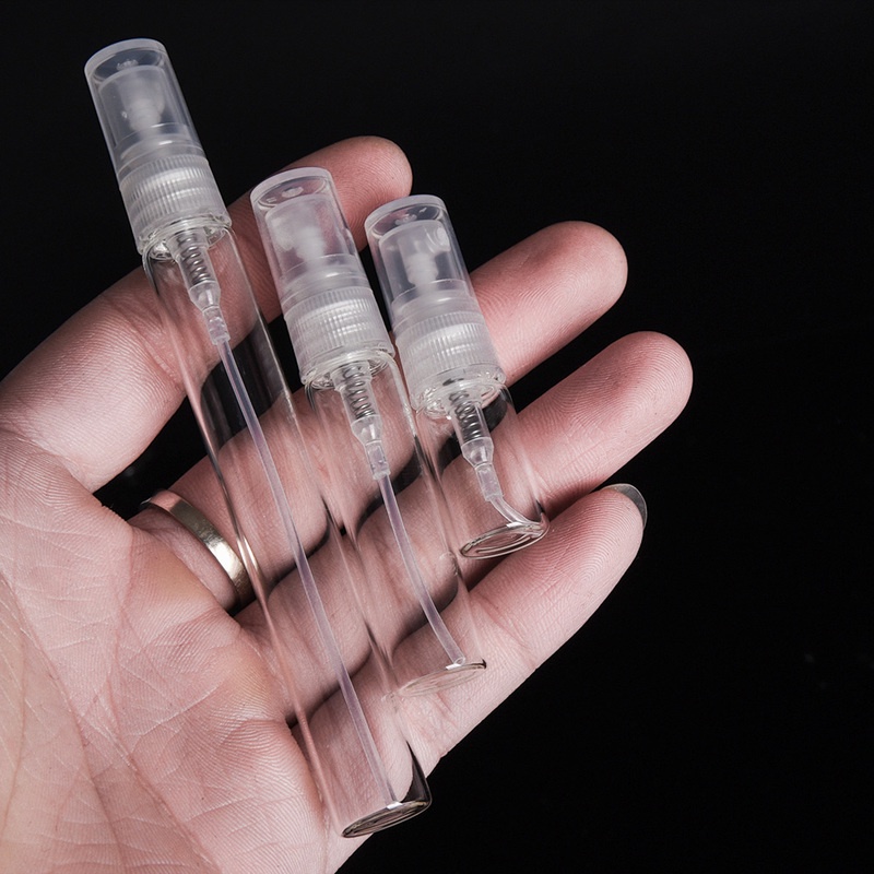 Botol Parfum Semprot Bahan Plastik Bening Ukuran 2 / 3 / 5 / 10ML Untuk Travel