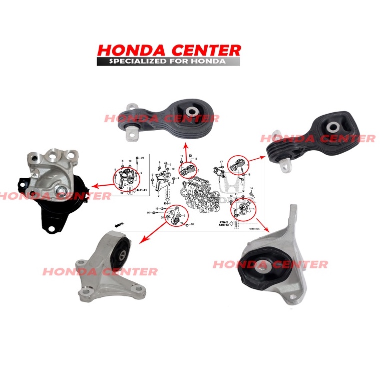 engine mounting gantungan mesin pangkuan mesin kaki mesin pondasi mesin  set crv rm gen4 2012 2013 2014 2015 2016 2017 2400cc