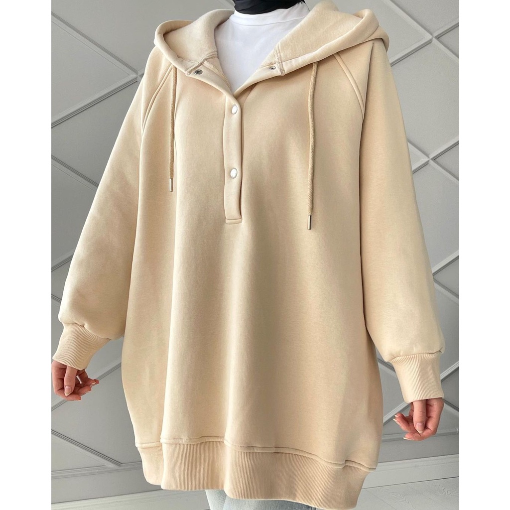 SWEATER HOODIE OVERISIZE / PLAKET HOODIE SWEATER WANITA / HOODIE OVERSIZE