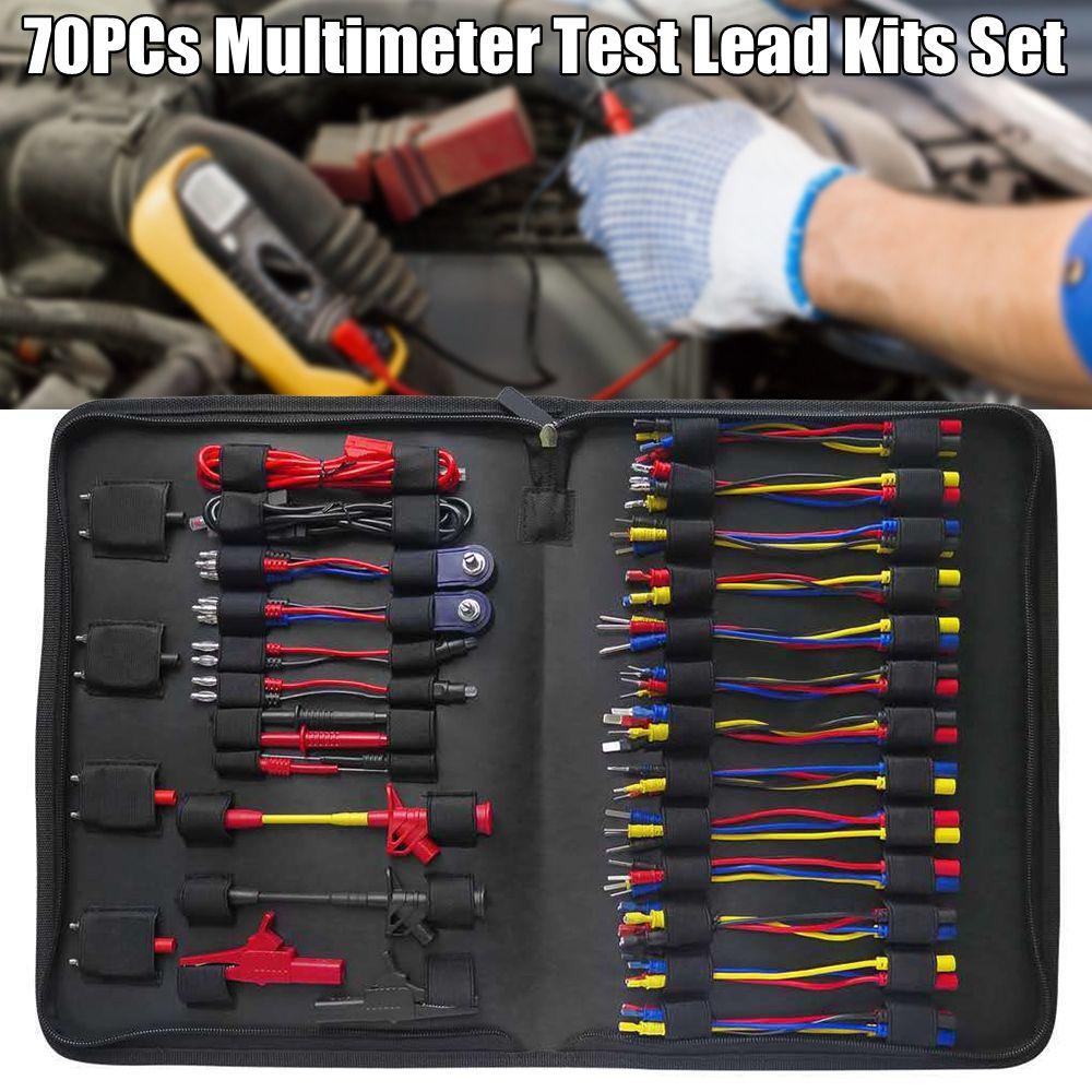 Preva 70PCs/Set Multimeter Test Lead Kit Set Mudah Digunakan Universal Tahan Lama Perbaikan Test Leads