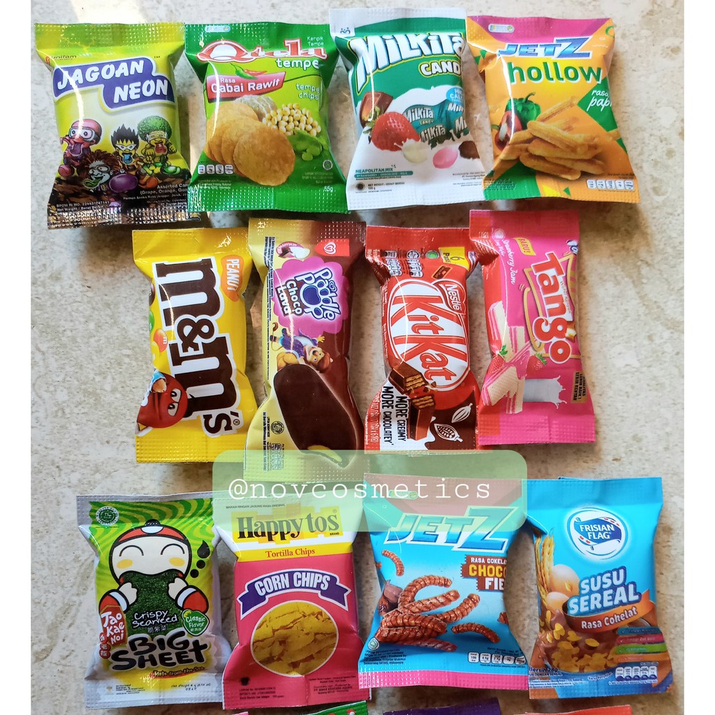 Gantungan Kunci Miniatur Snack / Tempelan Magnet Kulkas Snack