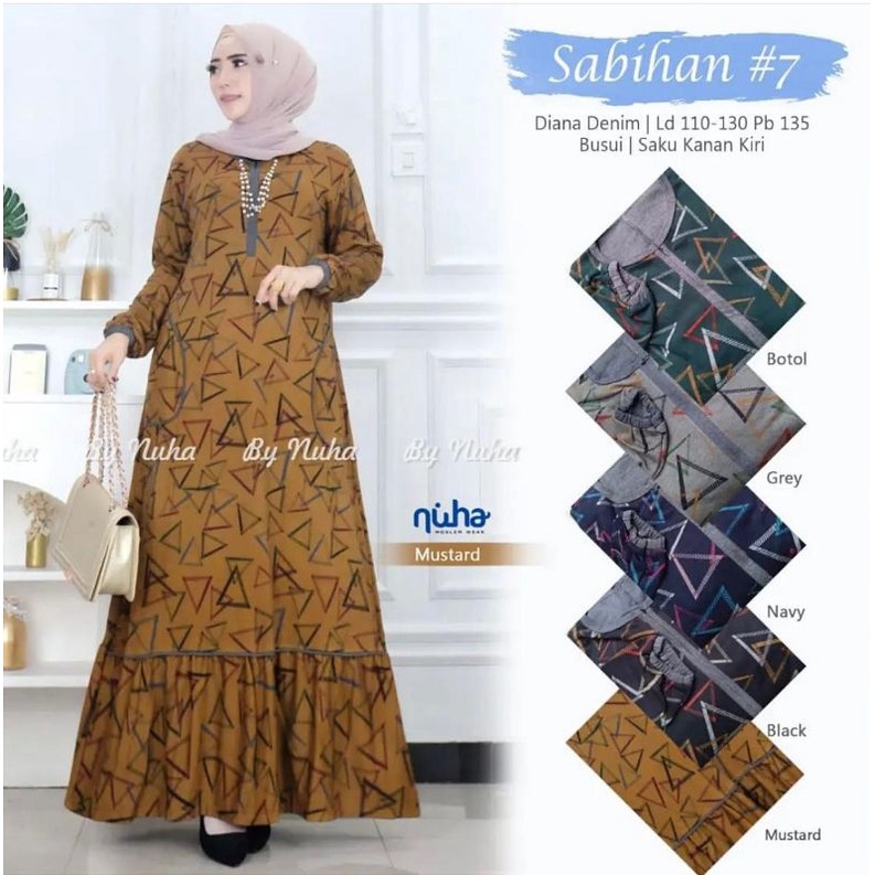 Sabihan Maxy 7 - Gamis Denim Diana LD105+ Busui / R.22 - 222-6123