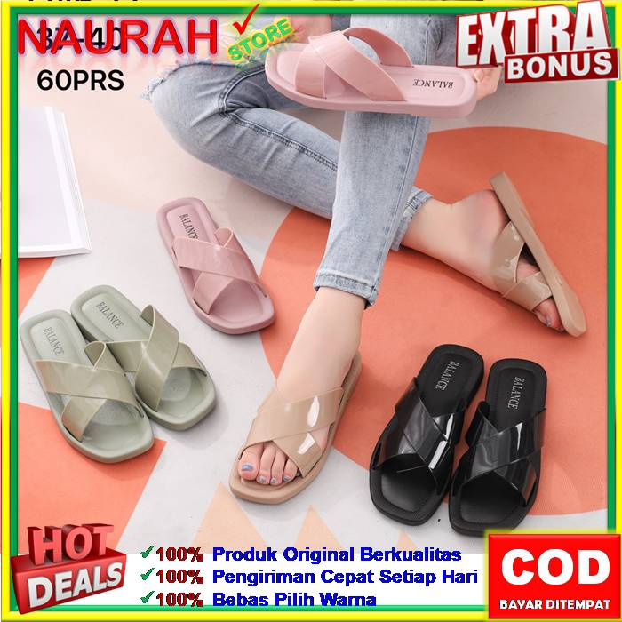 ✨ COD ✔️ SANDAL BALANCE 1246 12 SANDAL SLOP MOTIF TALI SILANG POLOS 100% ORIGINAL KUALITAS IMPORT NYAMAN AWET SOL ANTI SLIP