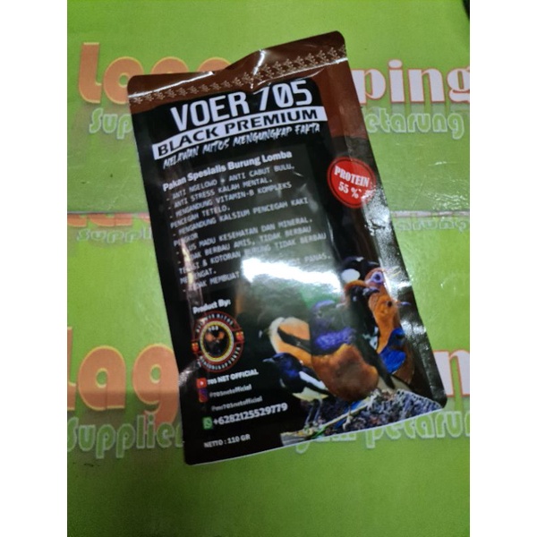 voer 705 black premium 100gr pakan burung tinggi protein murai kacer anis pleci gacor