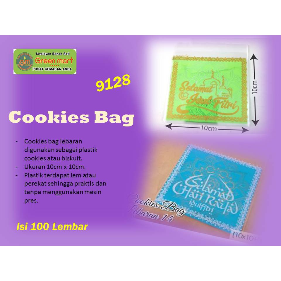 

Cookies Bag Lebaran Plastik Cookies Biskuit Kue Kering 1 pack isi 100 Lembar. 9128