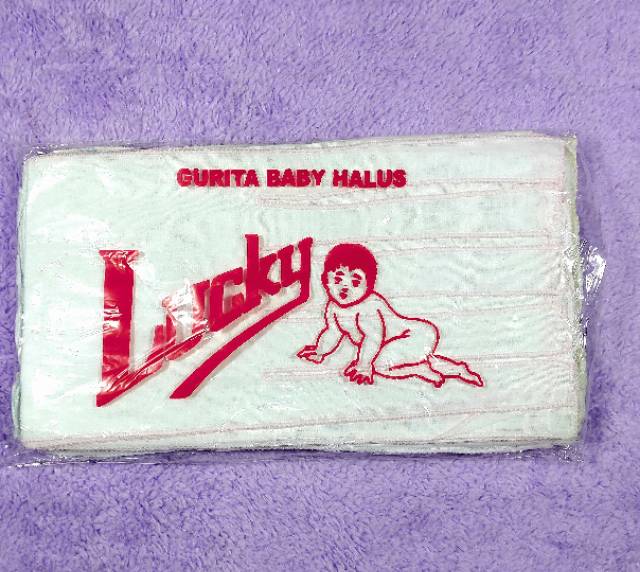 12 PCS GURITA BAYI LUCKY PUTIH/WARNA POLOS/PRINT