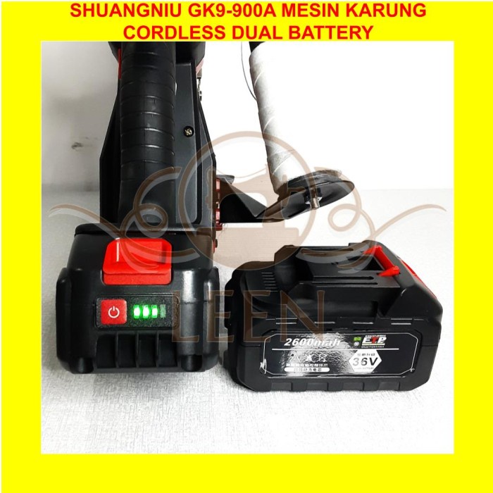 Mesin Jahit Karung PORTABLE CORDLESS Shuangniu GK9-900A DUAL BATTERY LEEN