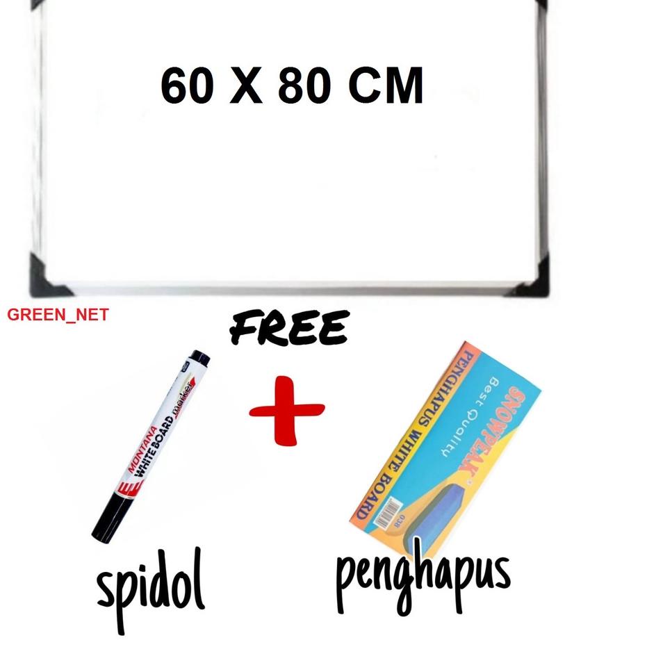 

Papan Tulis Spidol dan Kapur / Whiteboard / Blackboard Ukuran 60X80 (FREE SPIDOL DAN PENGHAPUS) ,.