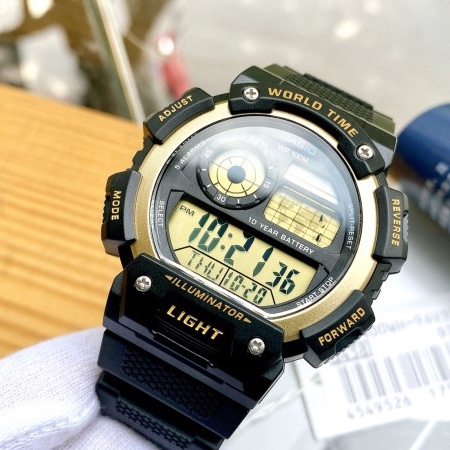 CASIO AE-1400WH-9A DIGITAL ILLUMINATOR WORLD TIME ORIGINAL