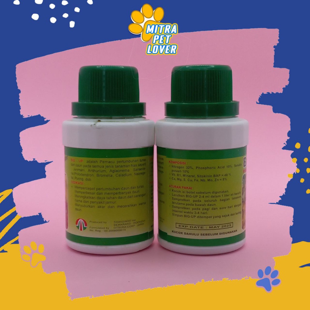 NUTRISI PERTUMBUHAN DAUN &amp; TUNAS TANAMAN - BIG UP 125 ML - PEMACU TUMBUH DAUN DAN TUNAS PADA TUMBUHAN - PUPUK CAIR - AMPUH AMAN - MURAH GARANSI KUALITAS ASLI ORIGINAL - PET TAMASINDO OBAT KESEHATAN &amp; VITAMIN TERNAK HEWAN PELIHARAAN MITRAPETLOVER