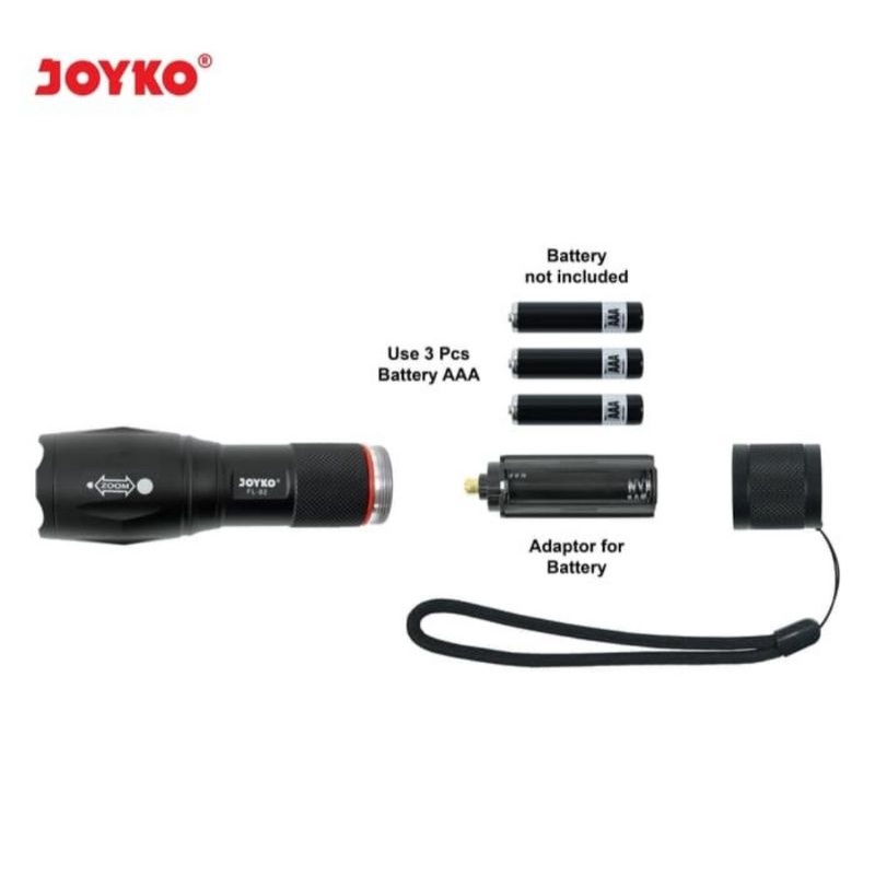 Senter LED Joyko FL-82 / Flashlight Senter Swat Terang Joyko LED FL82